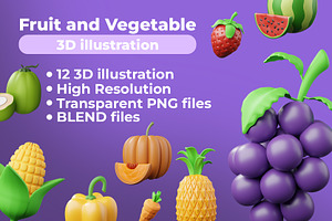 3D Fruits And Vegetables