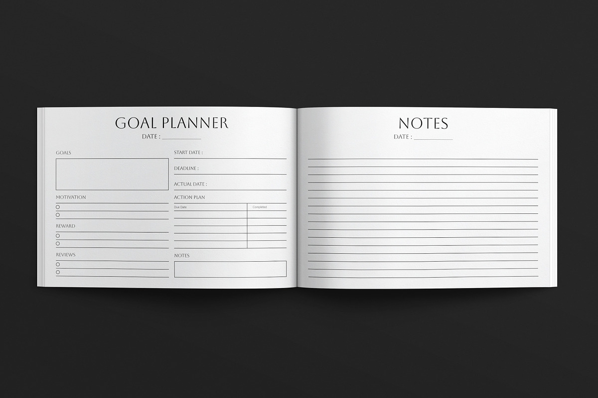 Digital Planner Template Landscape, a Brochure Template by E-Type (Photo 6 of 7)