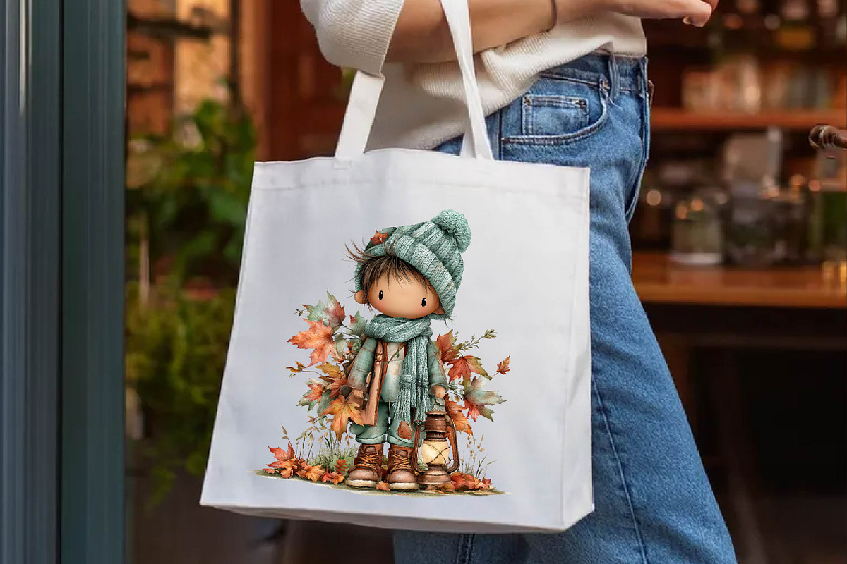 Whimsical Fall Little Boy Clipart, a Seasonal Illustration by fashionaddict (Photo 7 of 7)