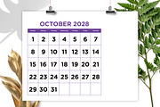 2028 Large No. Color 8.5x11 Calendar, a Stationery Template by Running With Foxes (Thumbnail 6 of 6)
