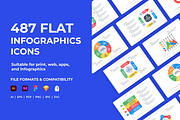 Flat Infographics Icons, a Duotone Icon by Brickclay (Thumbnail 1 of 8)
