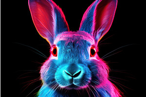 Elusive Neon Rabbit. Generate Ai