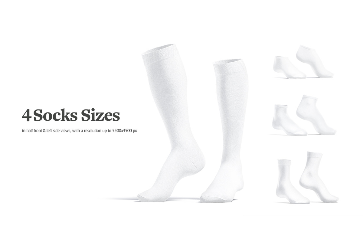 Socks 4 Types Mockups Set, a Bottom Mockup by rebrandy (Photo 3 of 12)