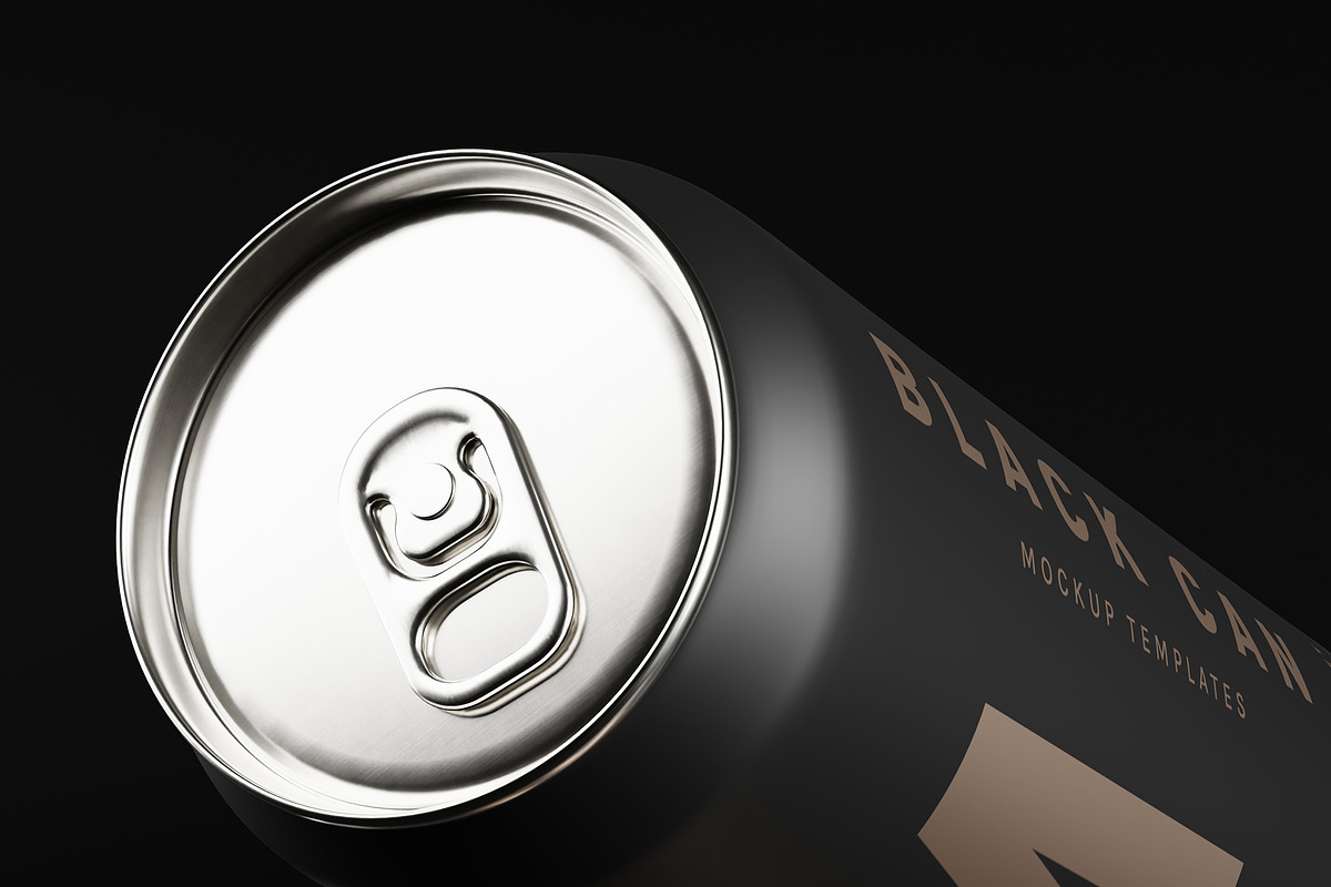 Black Soda or Beer Can Mockups, a Packaging Mockup by MockupFree.Net (Photo 11 of 15)
