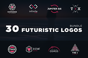 Futuristic logo bundle, a Branding & Logo Template by fortyfive (Thumbnail 1 of 10)