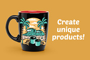 enjoying coffee on the beach, a Person Illustration by gunaonedesign (Thumbnail 2 of 3)