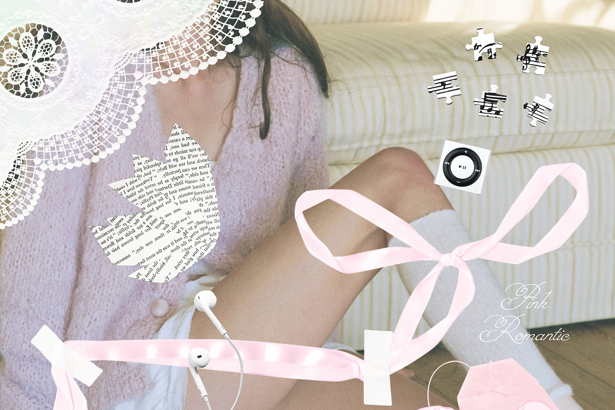 La Rosette Romantic Collage Pack, an Object Graphic by Feelsoul (Photo 10 of 10)