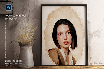 Portrait Watercolor Template, a Layer Style Add-On by Andrew Skoch Design