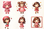 Cherry Girl Postage Stamps Sublimati, an Illustration by CrexoraLab (Thumbnail 3 of 5)