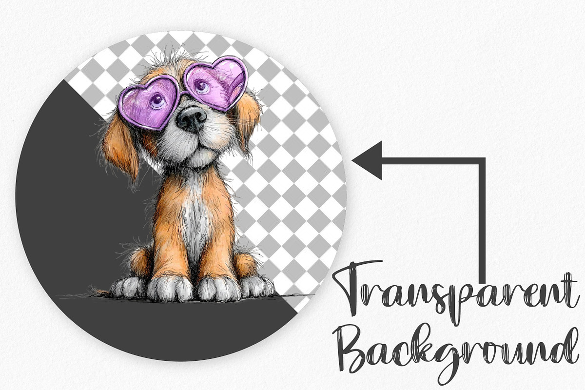 Watercolor Valentine Cat and Dog PNG, an Illustration by Canvas Craft (Photo 2 of 6)
