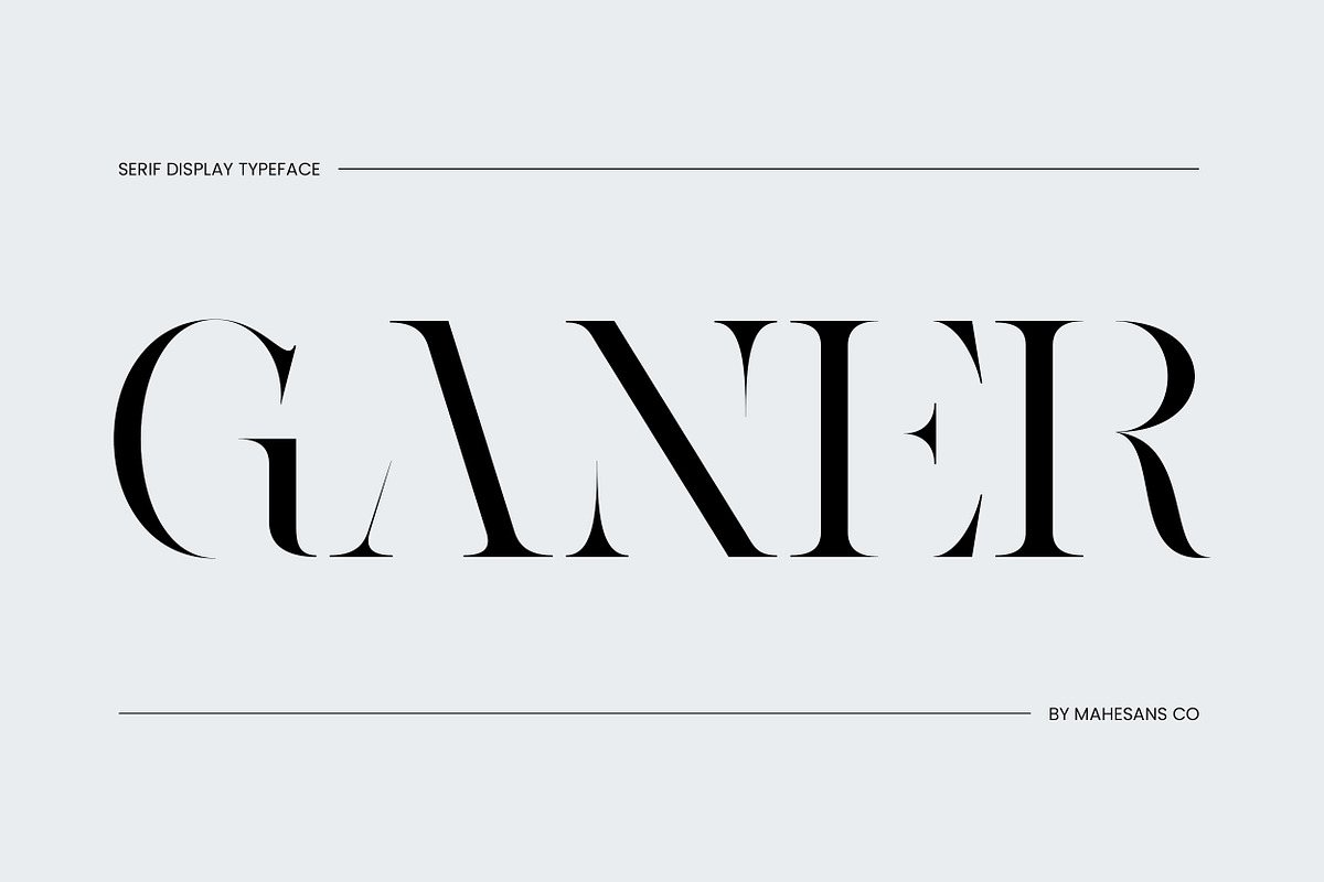Ganer | Serif Display Typeface, a Serif Font by Mahesans Co (Photo 1 of 10)