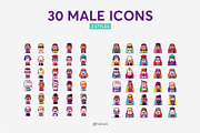 60 avatar icons-female and male, an Outline Icon by himoki (Thumbnail 3 of 5)