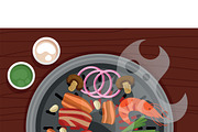 Hand Drawn Korean BBQ Illustration, a Food Illustration by MISS CHATZ (Thumbnail 3 of 3)