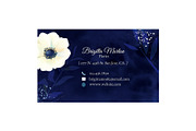 Watercolor Anemones Business Cards, a Business Card Template by Ujean'sWhimsicalWorld (Thumbnail 4 of 4)