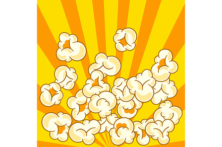 Background with popcorn., a Food Illustration by incomible