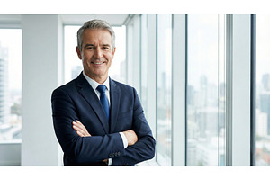 Smiling Businessman, a Person Photo by CREATIVEDEF