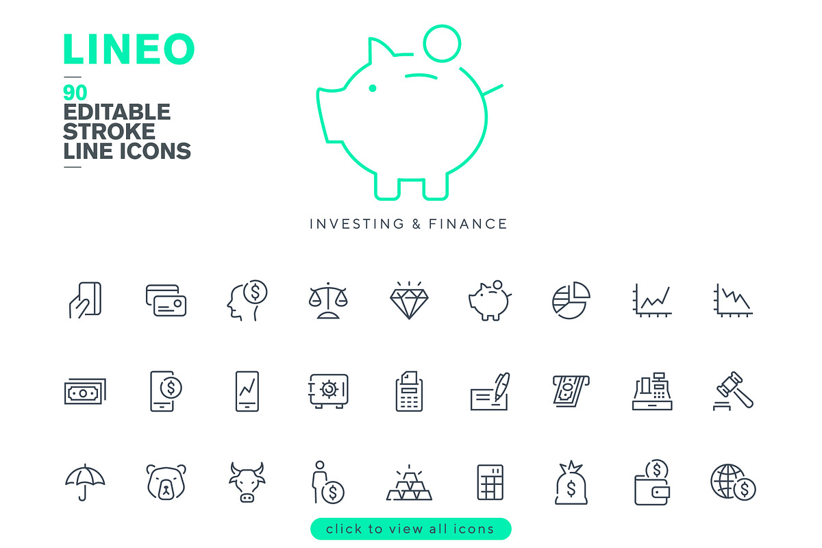 LINEO - 90 FINANCE ICONS, an Outline Icon by sharpnose (Photo 2 of 6)