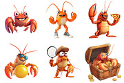 Kawaii Crabs  Clipart Bundle, an Illustration by Pixels.Craft (Thumbnail 5 of 9)