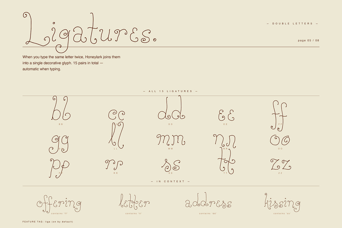 Honeylark Whimsical Curly Font, a Handwritten Font by PeachCreme (Photo 12 of 13)