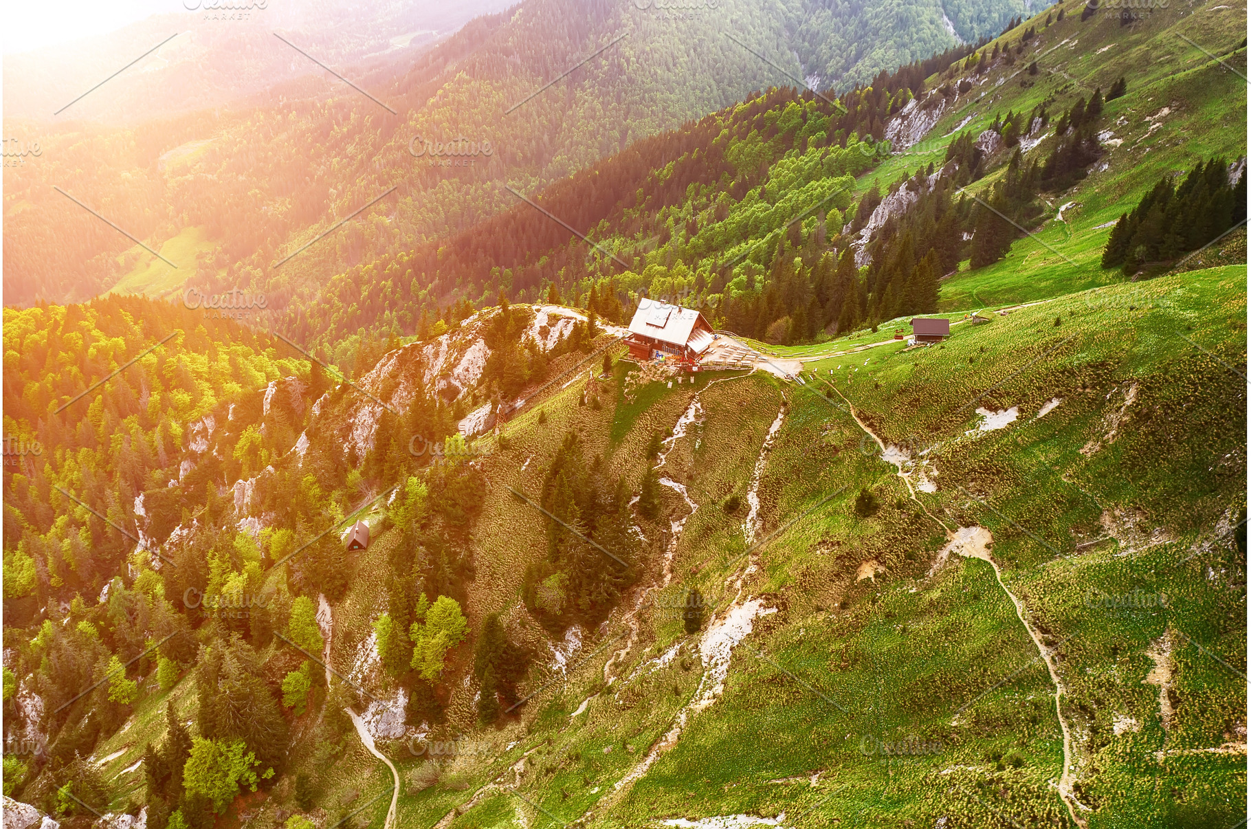 Mountain landscape with shelter, a Nature Photo by Nature and travel