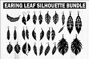 Leaf Earring Silhouette Bundle, an Object Graphic by balal (Thumbnail 1 of 15)