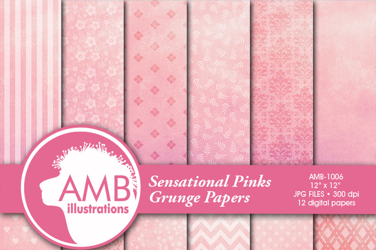 Shabby Chic Pink Papers 1006, a Pattern Graphic by AMBillustrations