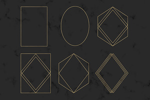 Gold Geometric Frames Clipart