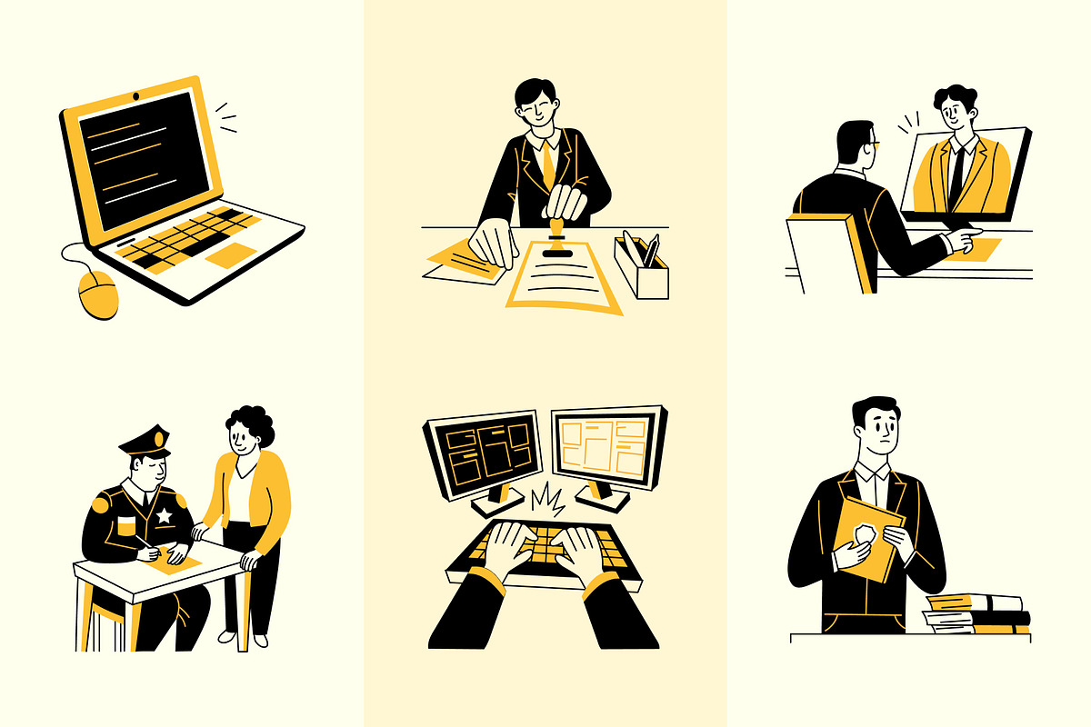 Law Drawing Illustration Set, a Person Illustration by Vectors Market (Photo 5 of 9)