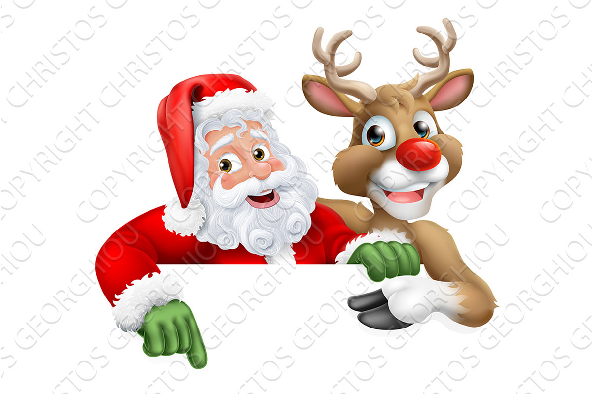 Santa Claus Father Christmas And, an Animal Illustration by Christos  Georghiou, image size:1200x800