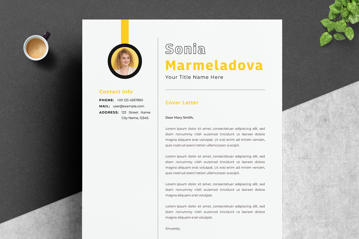 Feminine Resume Design, a Resume Template by ResumeInventor (Photo 3 of 5)