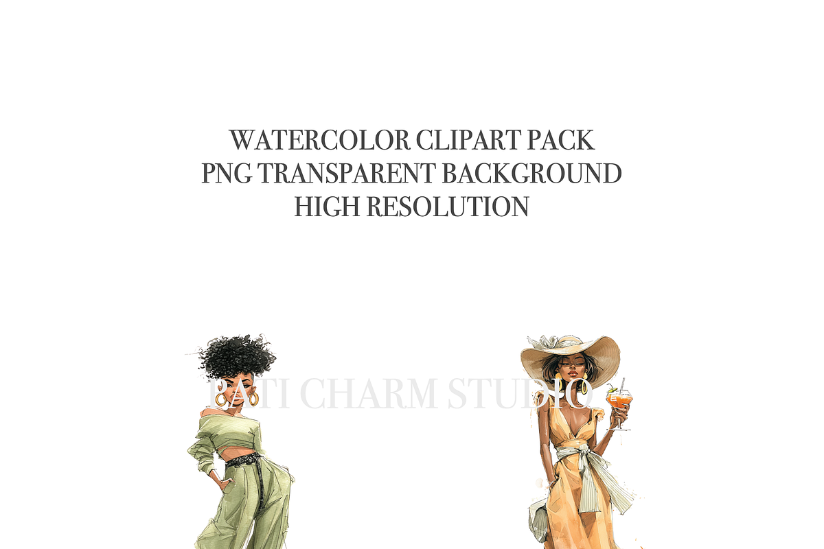 20 Black Girl Fashion Clipart, a Person Illustration by Pati Charm Studio (Photo 4 of 8)