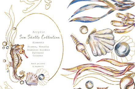 Seashells Collection, a Seasonal Illustration by MayaNavits
