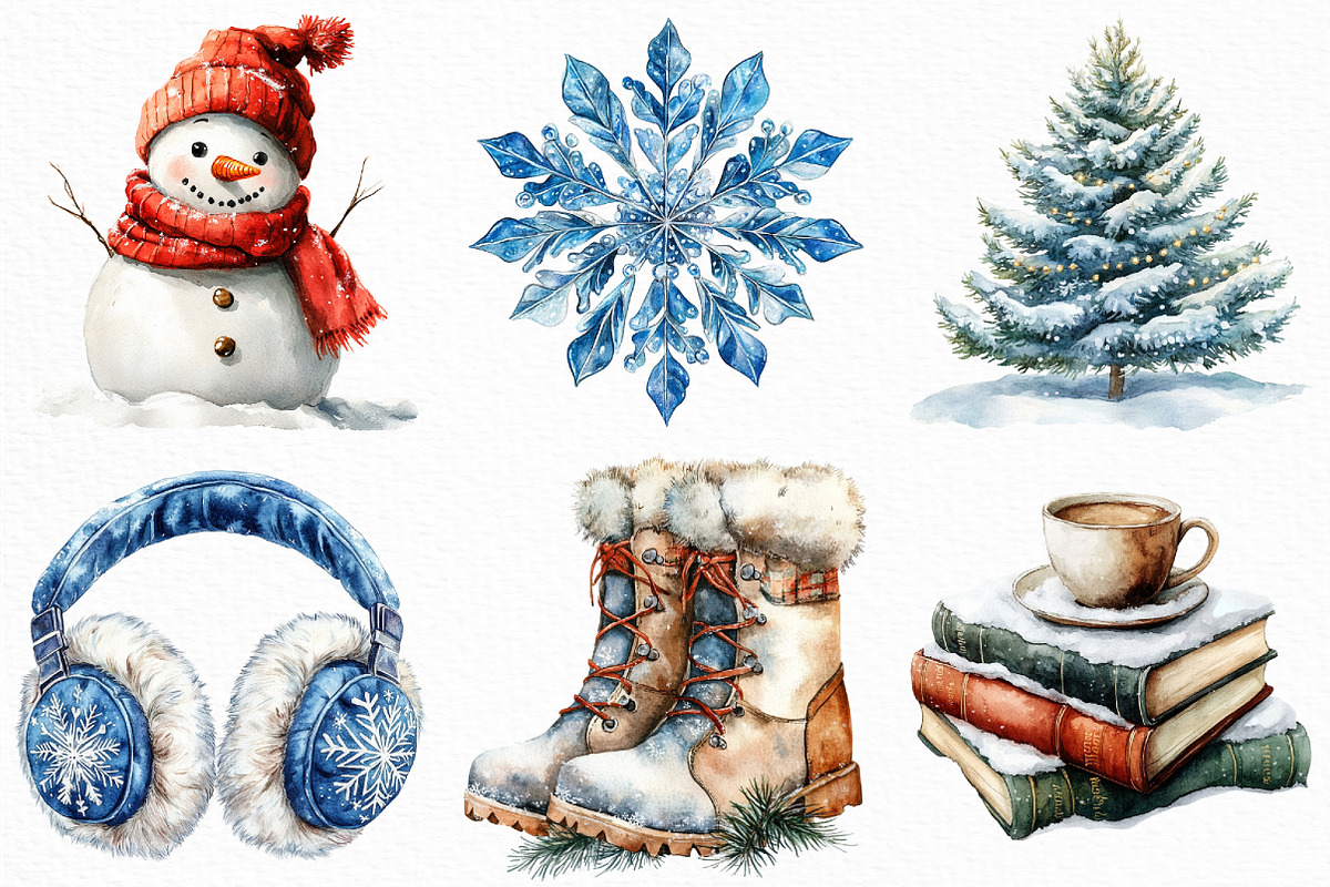 Chilly Christmas Day Clipart, an Illustration by Craft Nest (Photo 2 of 6)