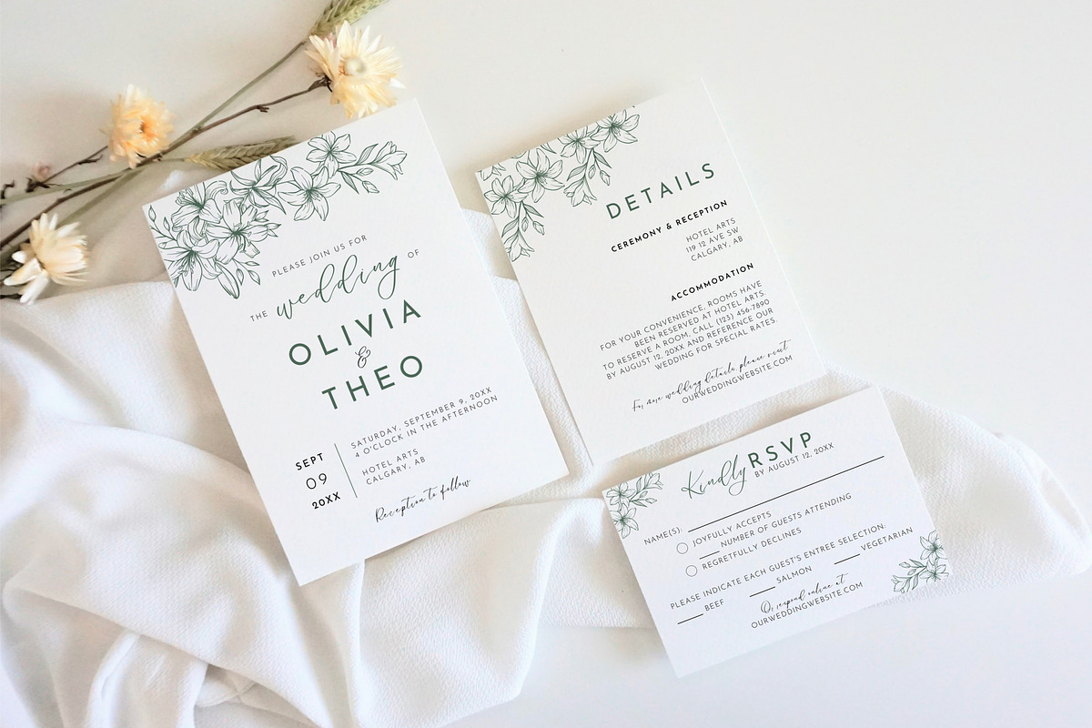 Elegant Wedding Invitation Template, an Invitation Template by Cottontail Paper Shop (Photo 1 of 7)