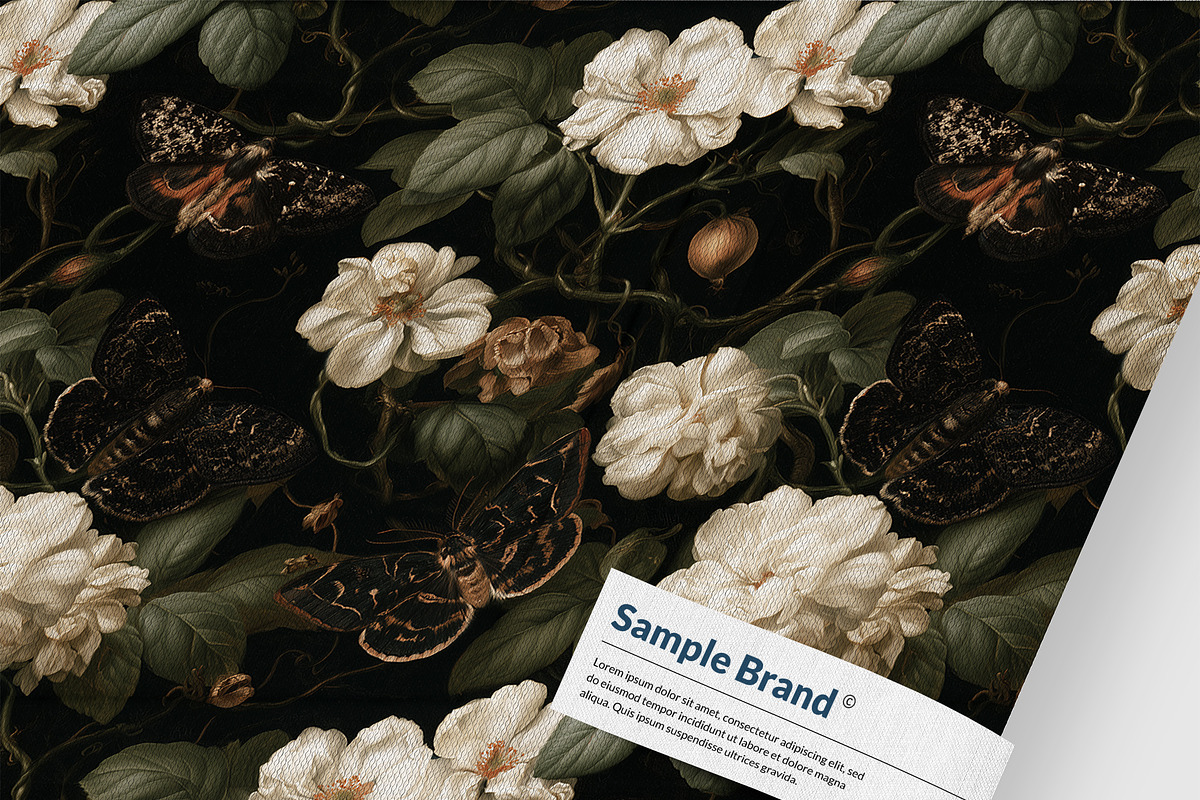 MOTHS & FLOWERS Seamless Pattern, a Pattern Graphic by AYAKA Studio Co. (Photo 3 of 8)