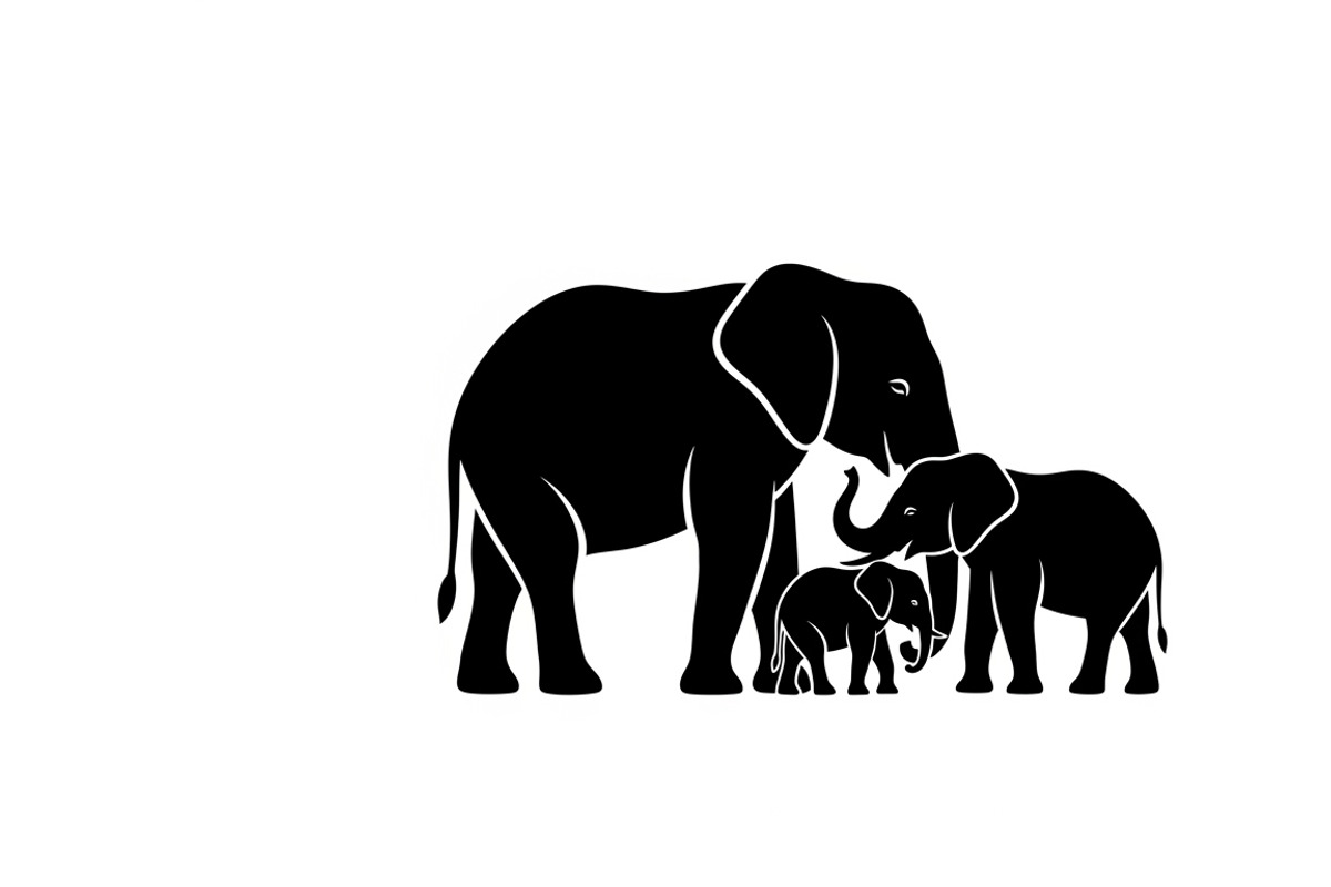 elephant family silhouette design, an Illustration by Amazin_art (Photo 21 of 51)