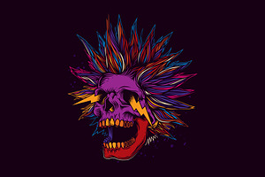 CRAZY SKULL. T-SHIRT DESIGN