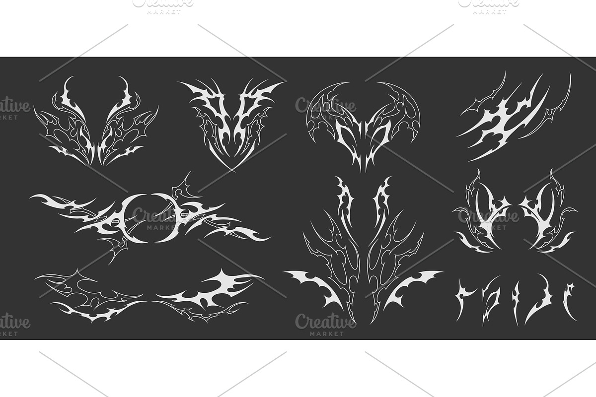 A set of abstract patterns in neo, an Object Illustration by Sabelskaya