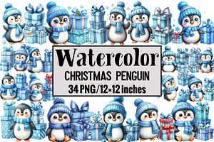 Christmas Penguin, an Illustration by Design Market