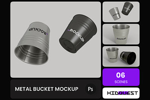 Metal Bucket Mockup, a Household Mockup by hiddemaru
