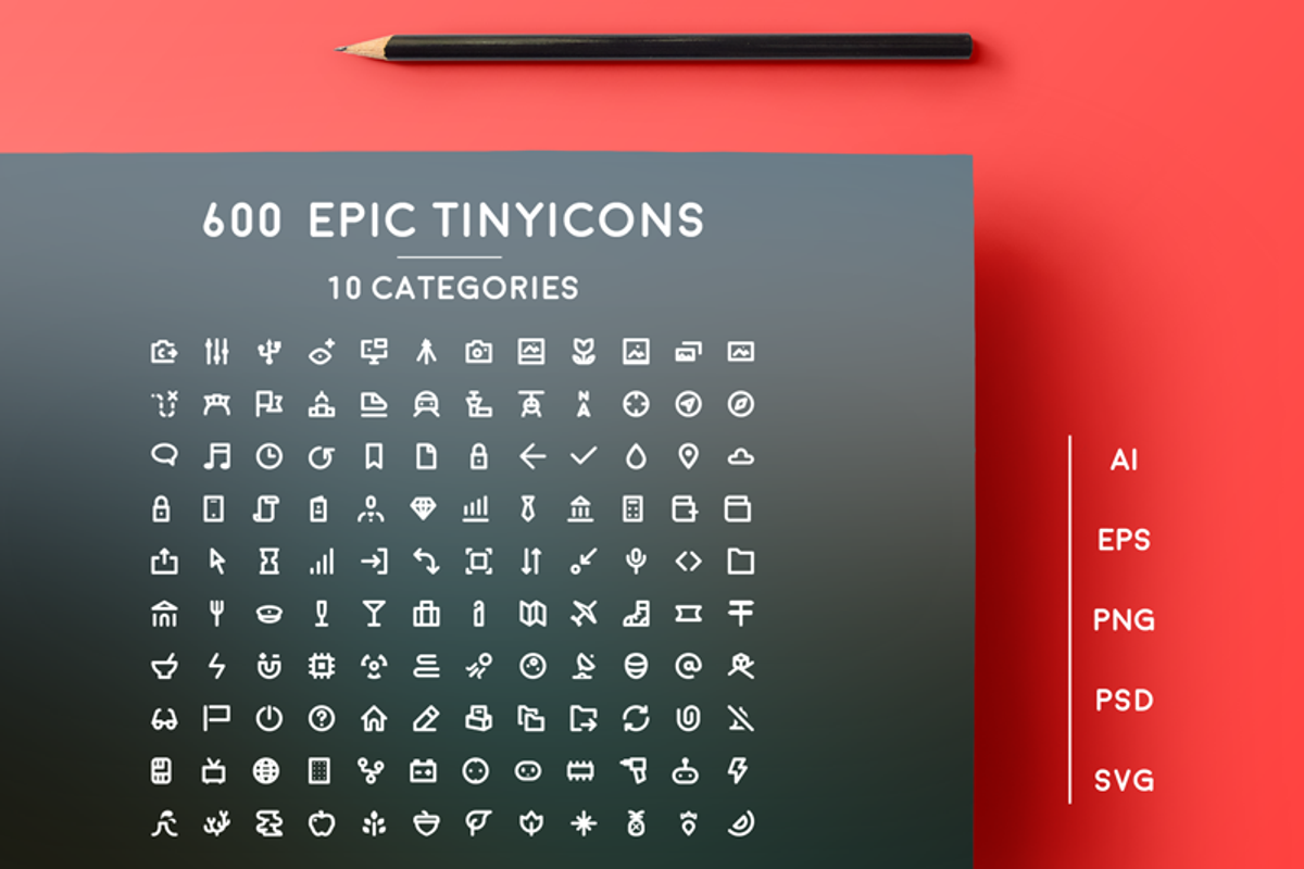 600 Epic Tiny Icons, an Icon by EpicShop (Photo 1 of 3)