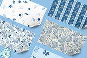Nordic Blue Floral Bird Patterns, a Pattern Graphic by Traveling Designer (Thumbnail 6 of 8)