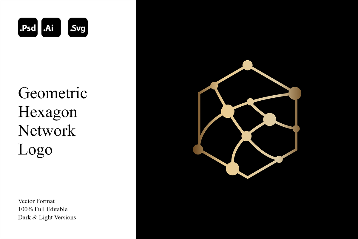 Geometric Hexagon Network Logo, a Branding & Logo Template by Luxury Logos (Photo 1 of 4)