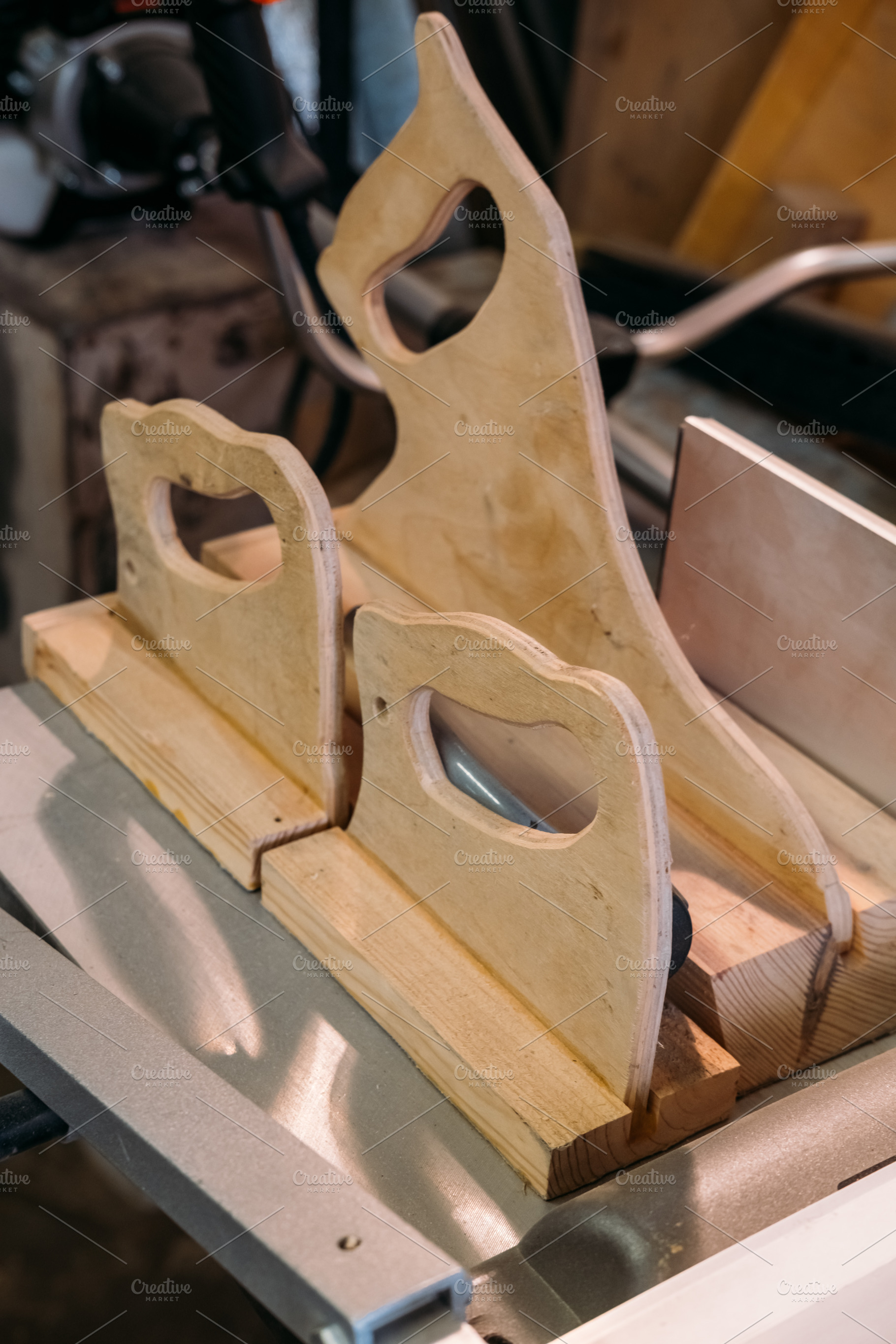 Joinery equipment woodworking tools safety push, an Industrial Photo by Photo Drive Studio