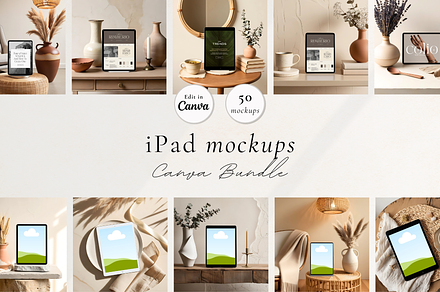 50 Minimalist iPad Canva Mockups, an iPad Mockup by Matisse Studio