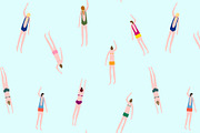 Swimmers in the pool pattern, a Pattern Graphic by bigmomentsdesign (Thumbnail 3 of 13)
