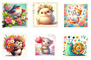Spring Animal Postage Stamp Clipart, an Illustration by Designking (Thumbnail 5 of 5)
