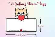 8 Valentine's Cat Favor Tags, a Print Template by Adalin Shop (Thumbnail 5 of 5)