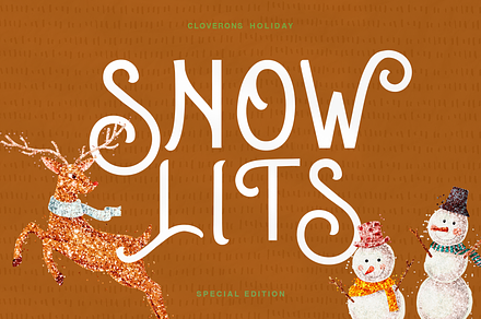 Snow Lits Christmas Holiday Display, a Font by Cloverons