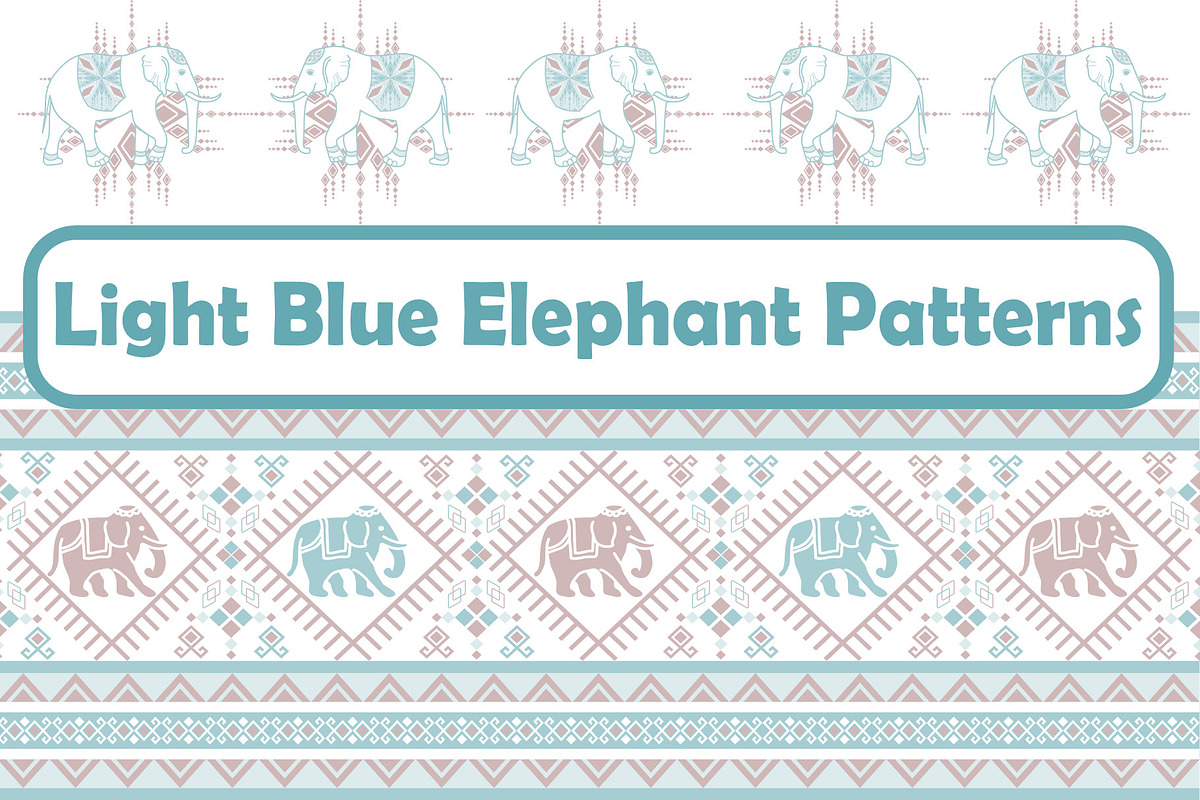 Light Blue Elephant patterns